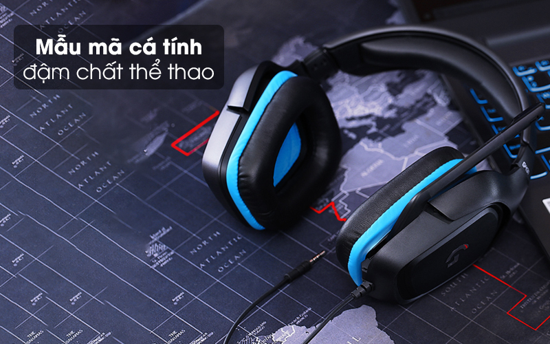 Tai nghe Gaming Logitech G431 7.1 c&oacute; kiểu d&aacute;ng c&aacute; t&iacute;nh